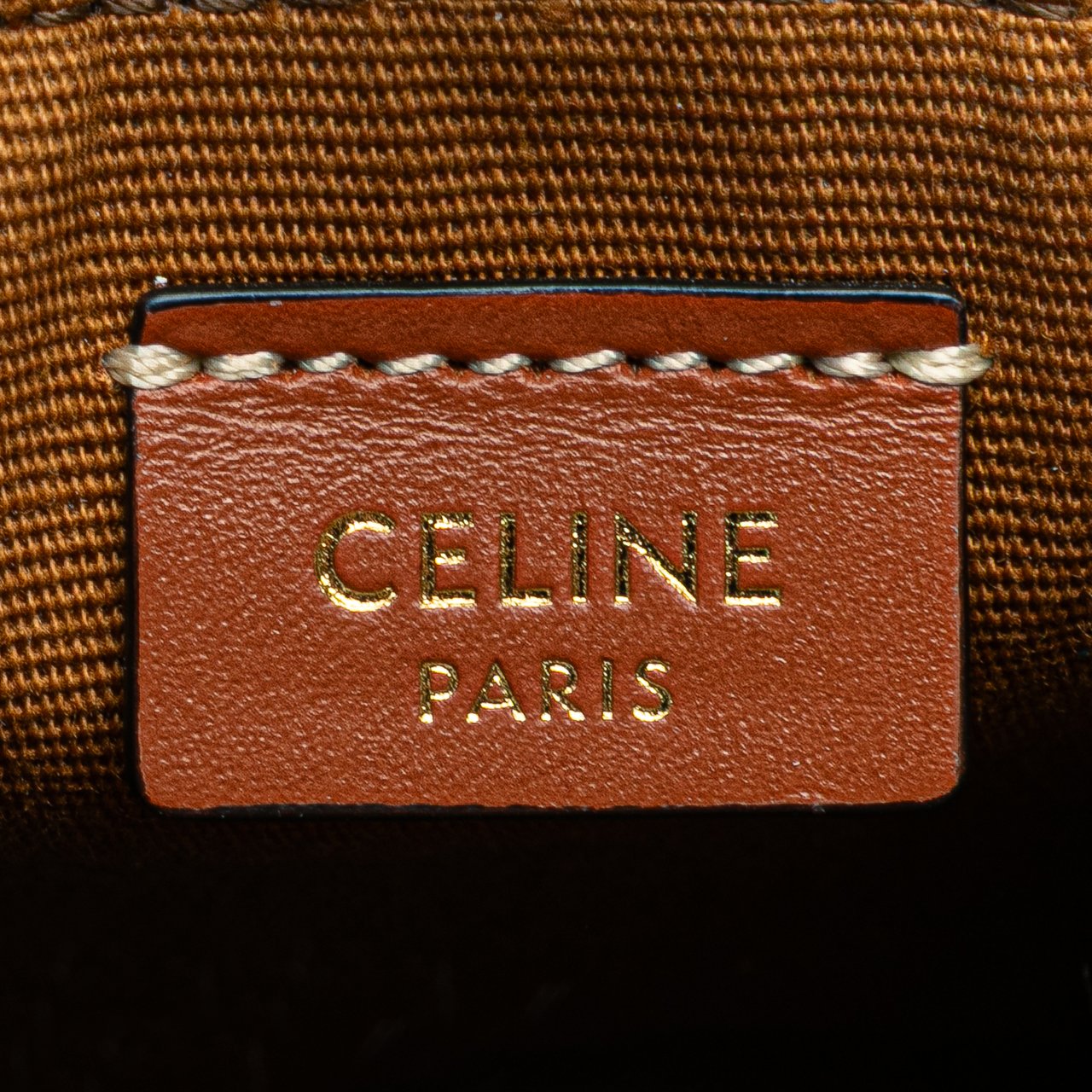 Celine Micro Triomphe Coated Canvas Vertical Cabas Bag Charm Bruin