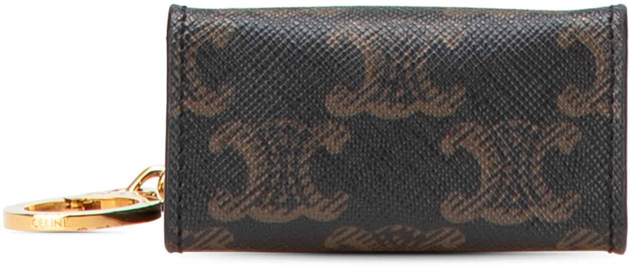 Celine Micro Triomphe Coated Canvas Vertical Cabas Bag Charm Bruin