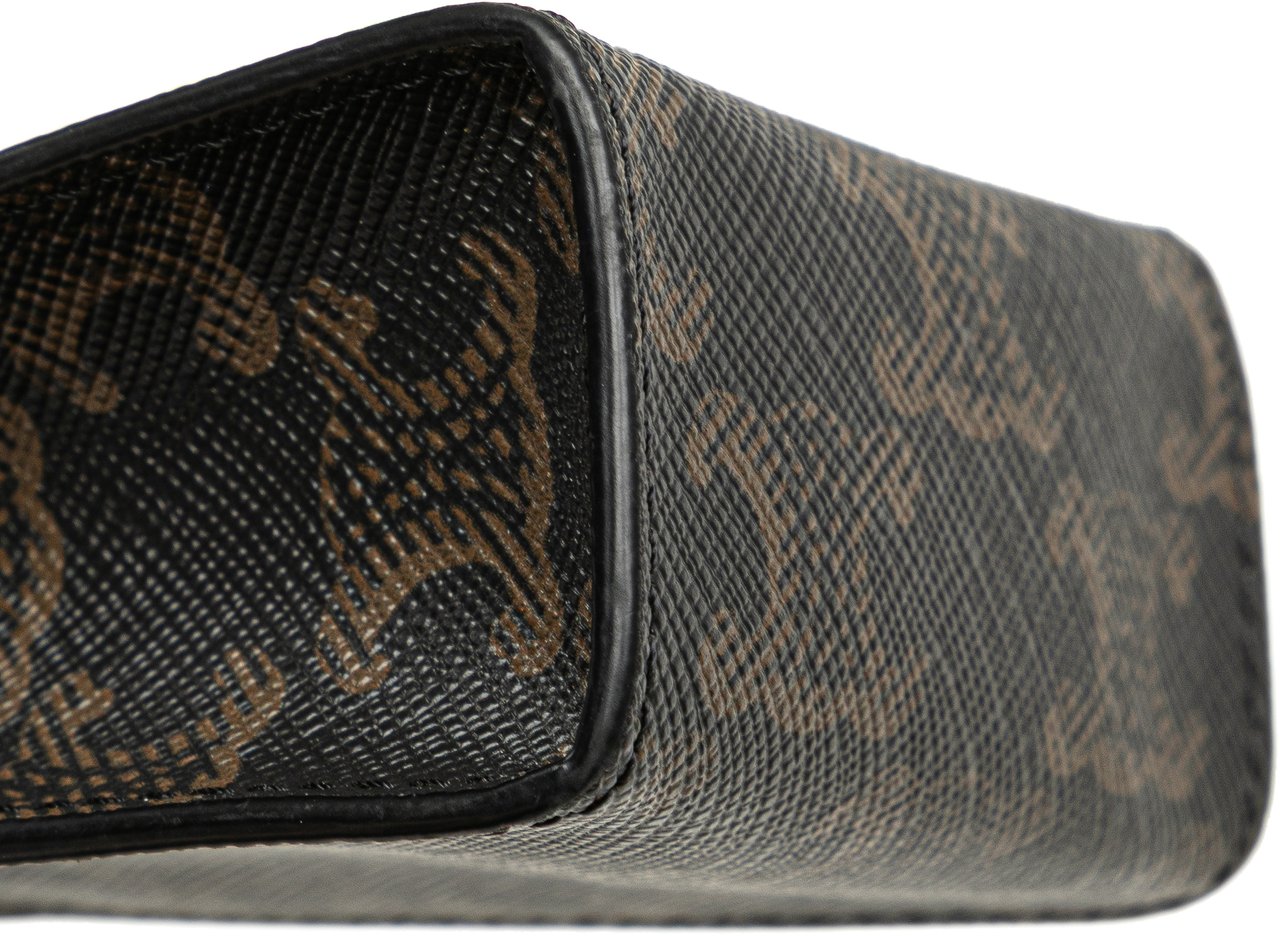 Celine Micro Triomphe Coated Canvas Vertical Cabas Bag Charm Bruin