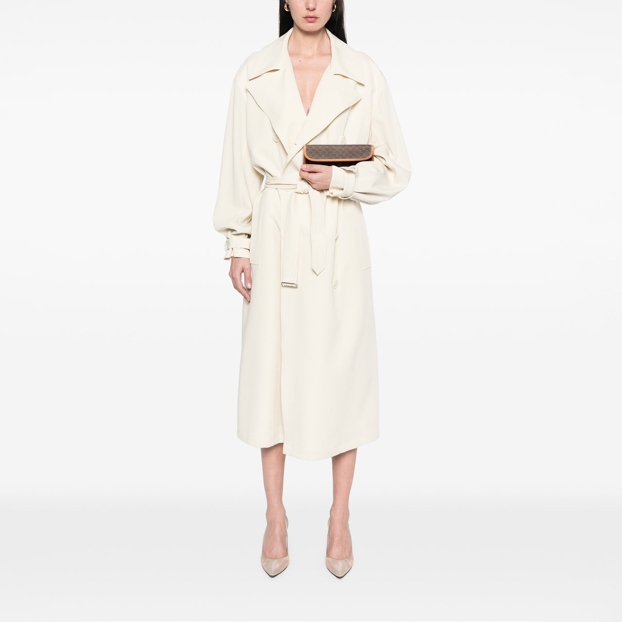 Celine Macadam Coated Canvas Clutch Bruin