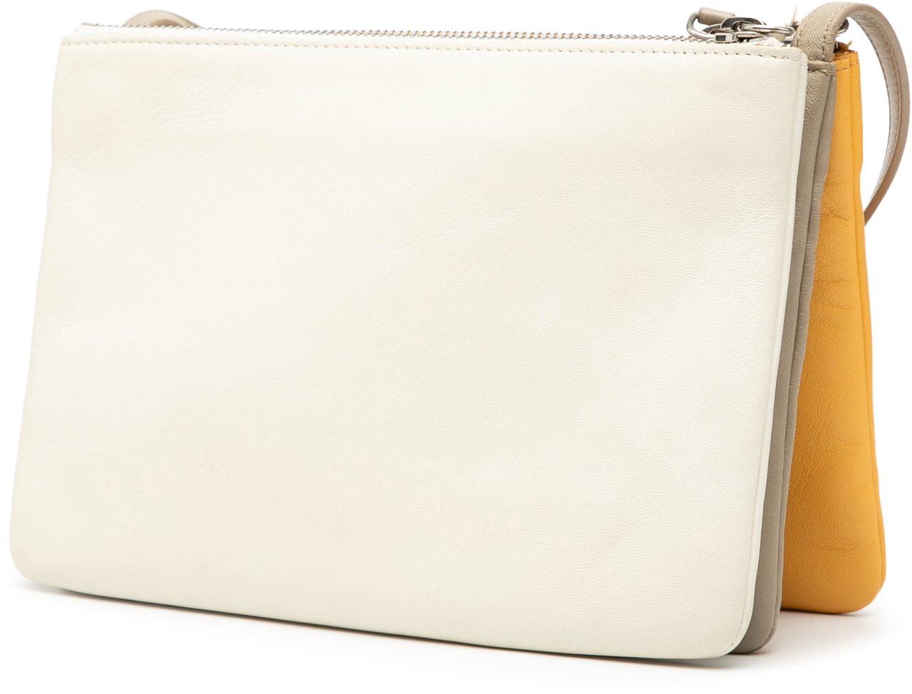 Celine Large Tricolor Lambskin Trio Crossbody Geel