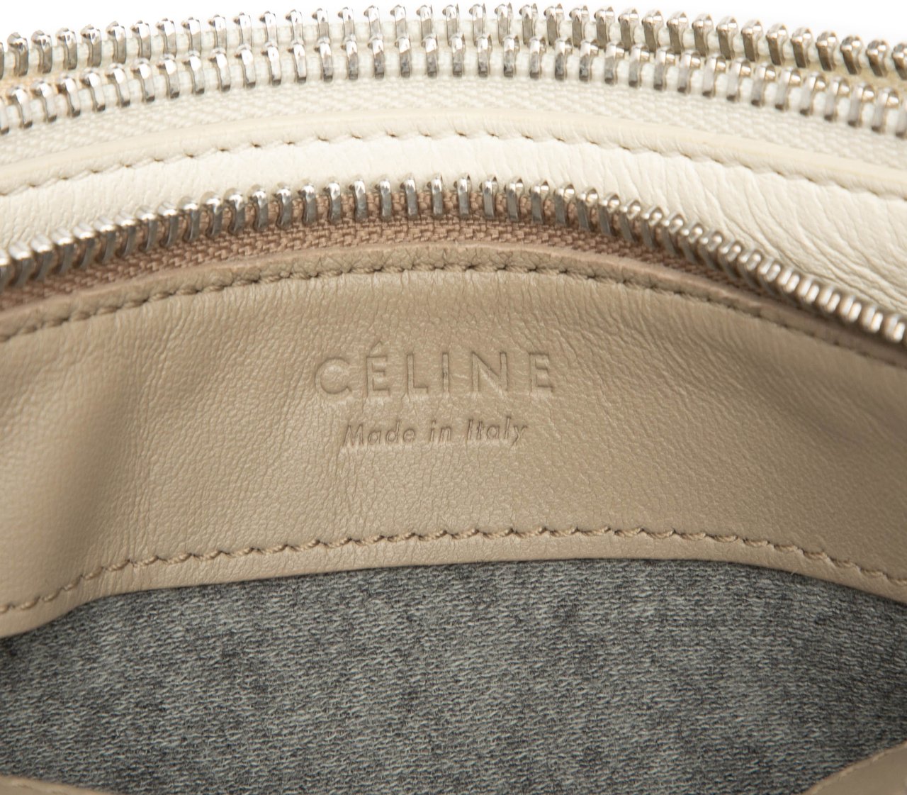 Celine Large Tricolor Lambskin Trio Crossbody Geel