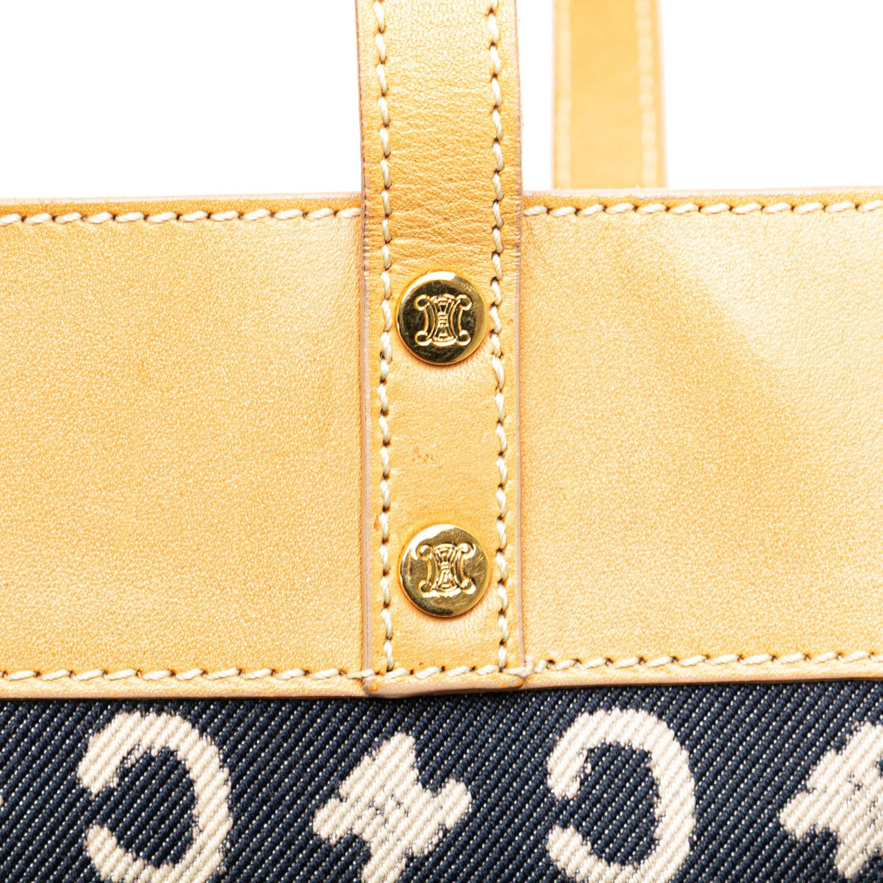 Celine C Macadam Denim Handbag Blauw