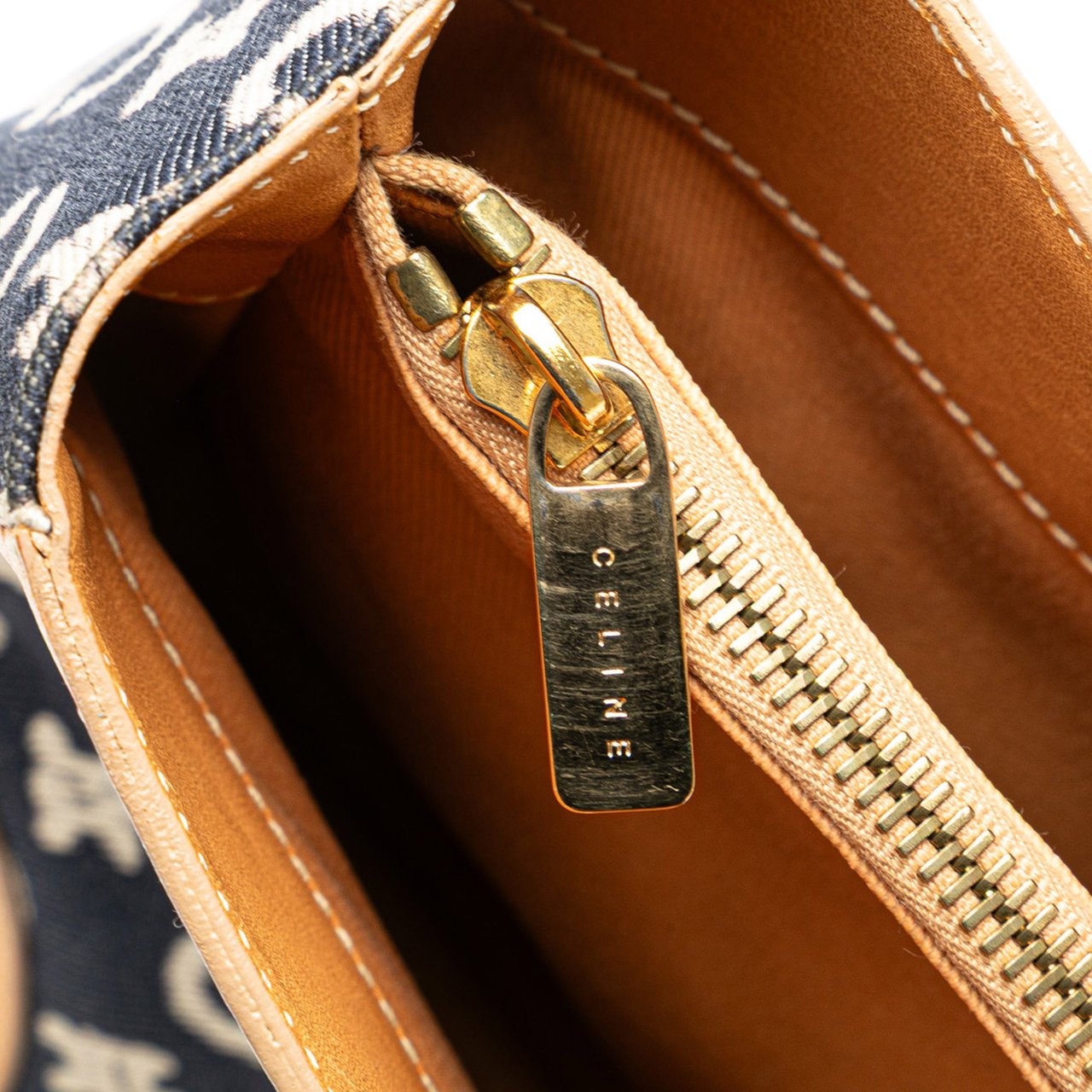 Celine C Macadam Denim Handbag Blauw