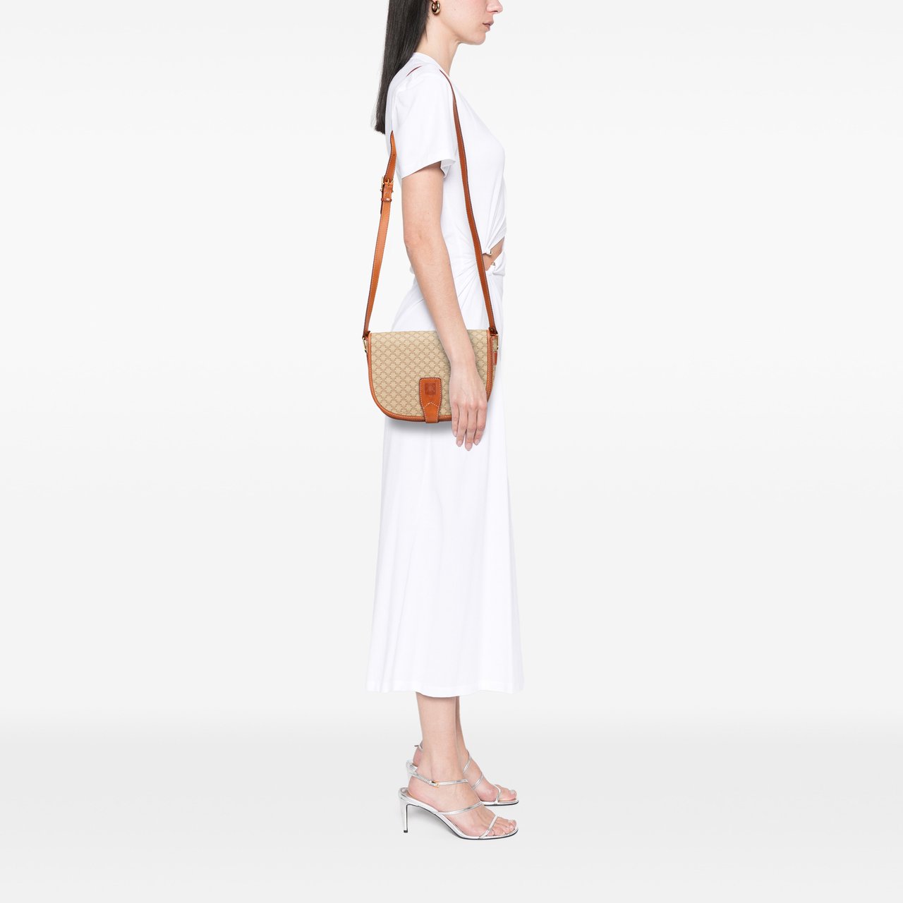 Celine Macadam Coated Canvas Crossbody Bruin