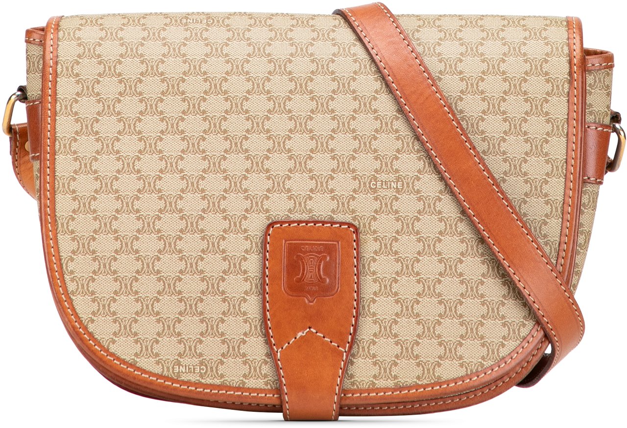 Celine Macadam Coated Canvas Crossbody Bruin
