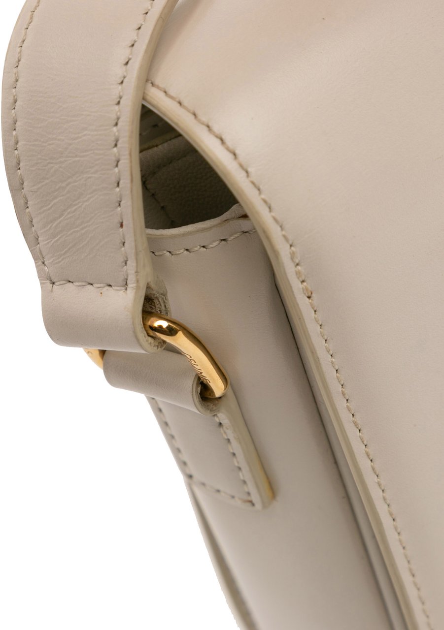 Celine Classique Shiny Calfskin Triomphe Crossbody Bruin
