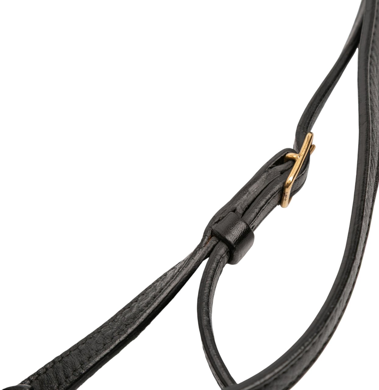 Celine Croc Embossed Leather Curved Shoulder Bag Zwart