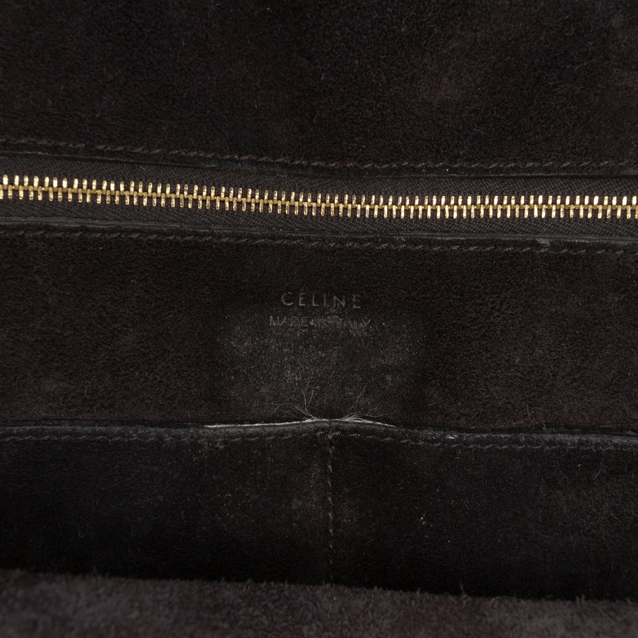 Celine Croc Embossed Leather Curved Shoulder Bag Zwart