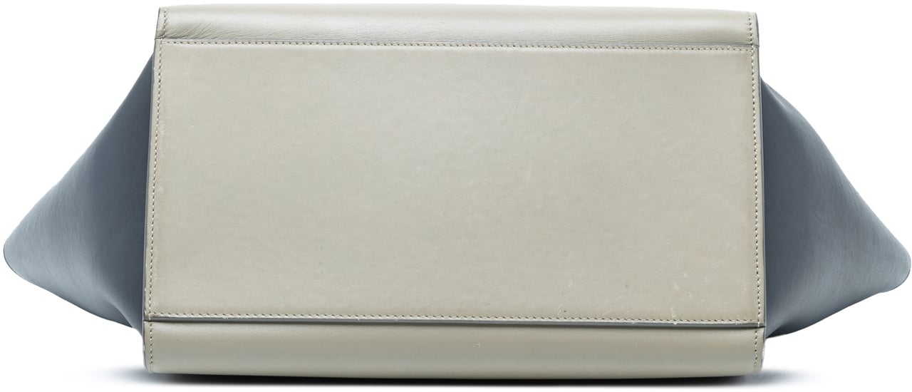 Celine Medium Bicolor Leather Trapeze Satchel Blauw