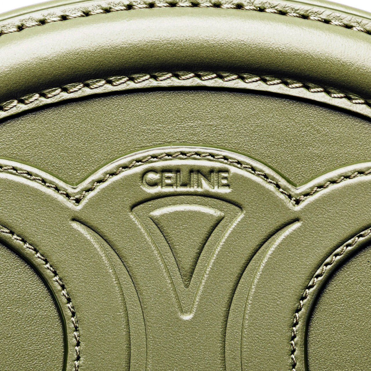 Celine Small Calfskin Cuir Triomphe Oval Crossbody Groen