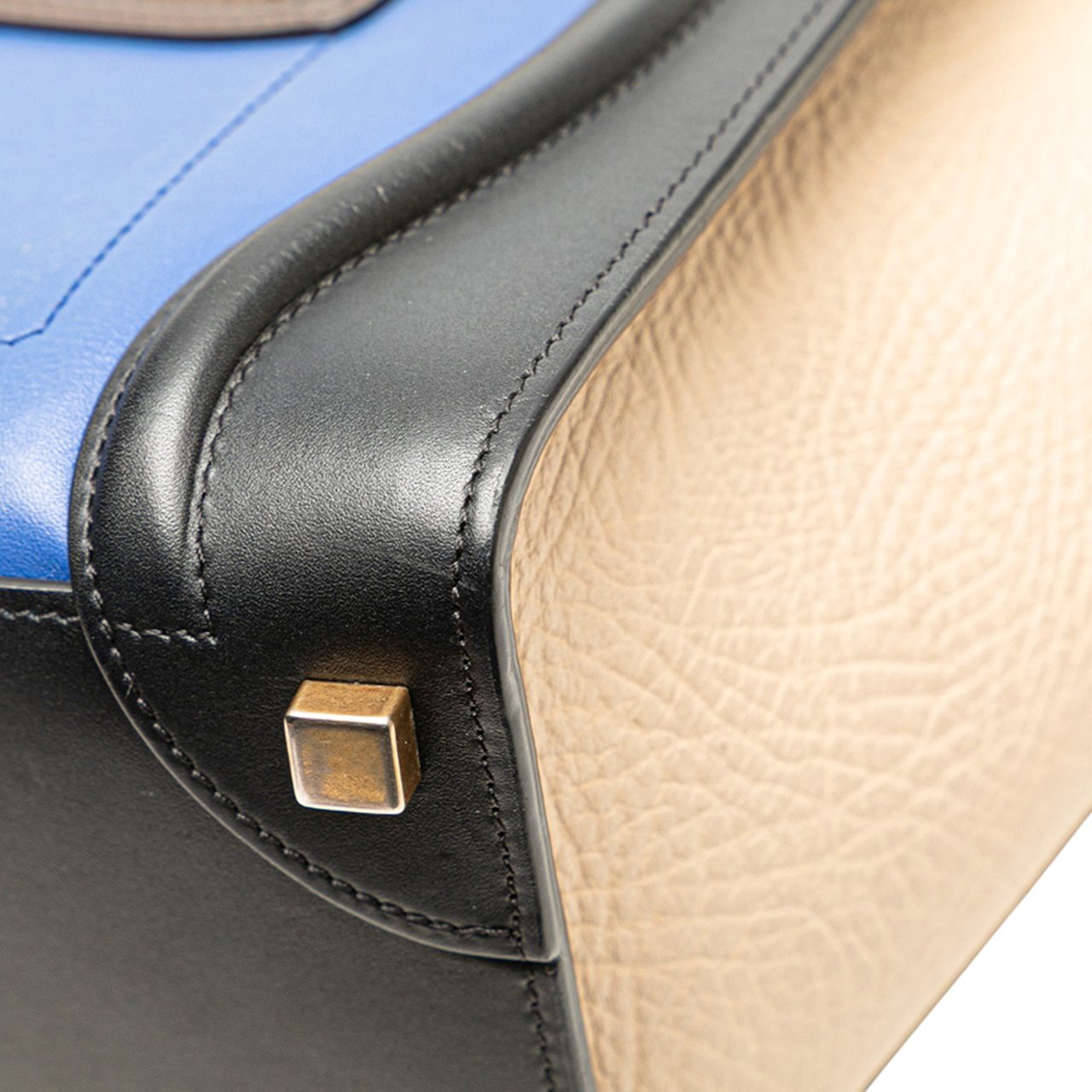 Celine Micro Tricolor Leather Luggage Tote Blauw