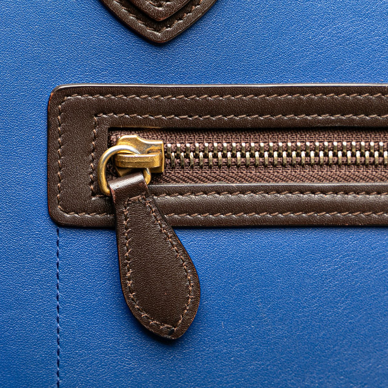 Celine Micro Tricolor Leather Luggage Tote Blauw