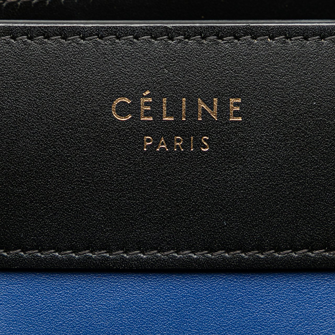 Celine Micro Tricolor Leather Luggage Tote Blauw