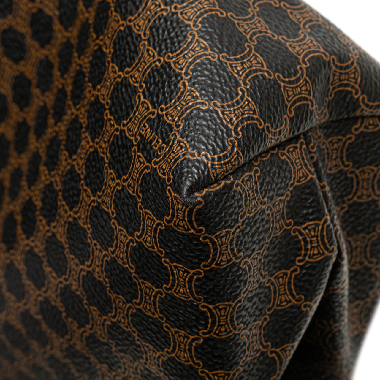 Celine Macadam Coated Canvas Cosmetic Pouch Bruin