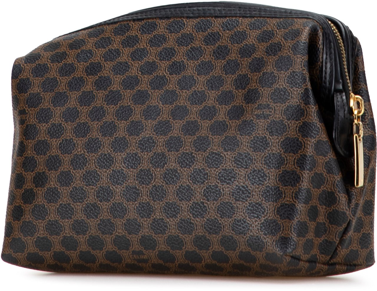 Celine Macadam Coated Canvas Cosmetic Pouch Bruin