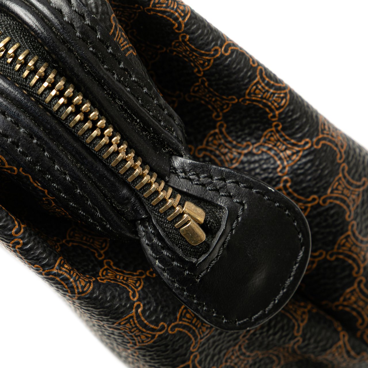 Celine Macadam Coated Canvas Cosmetic Pouch Bruin