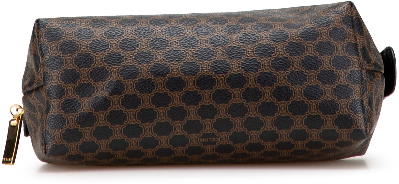 Celine Macadam Coated Canvas Cosmetic Pouch Bruin