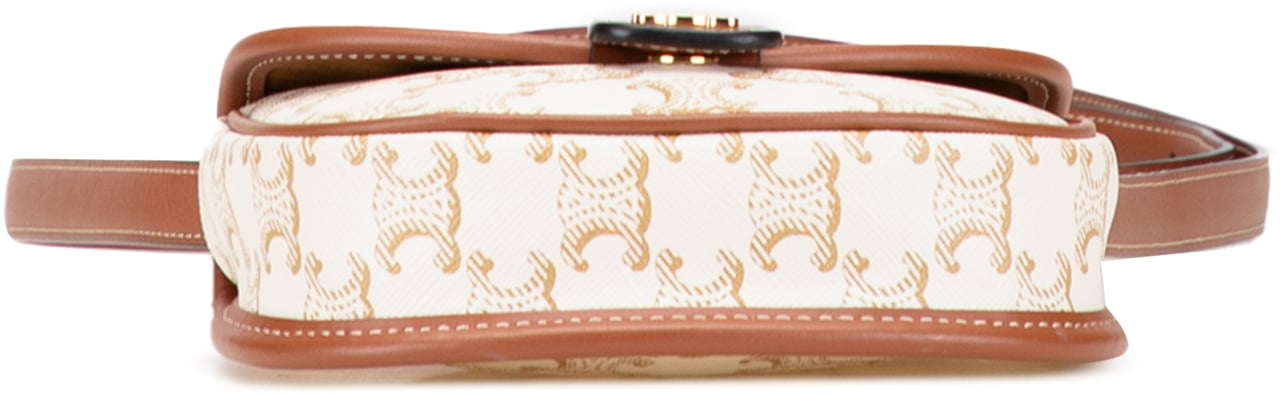 Celine Mini Triomphe Coated Canvas Besace Crossbody Wit