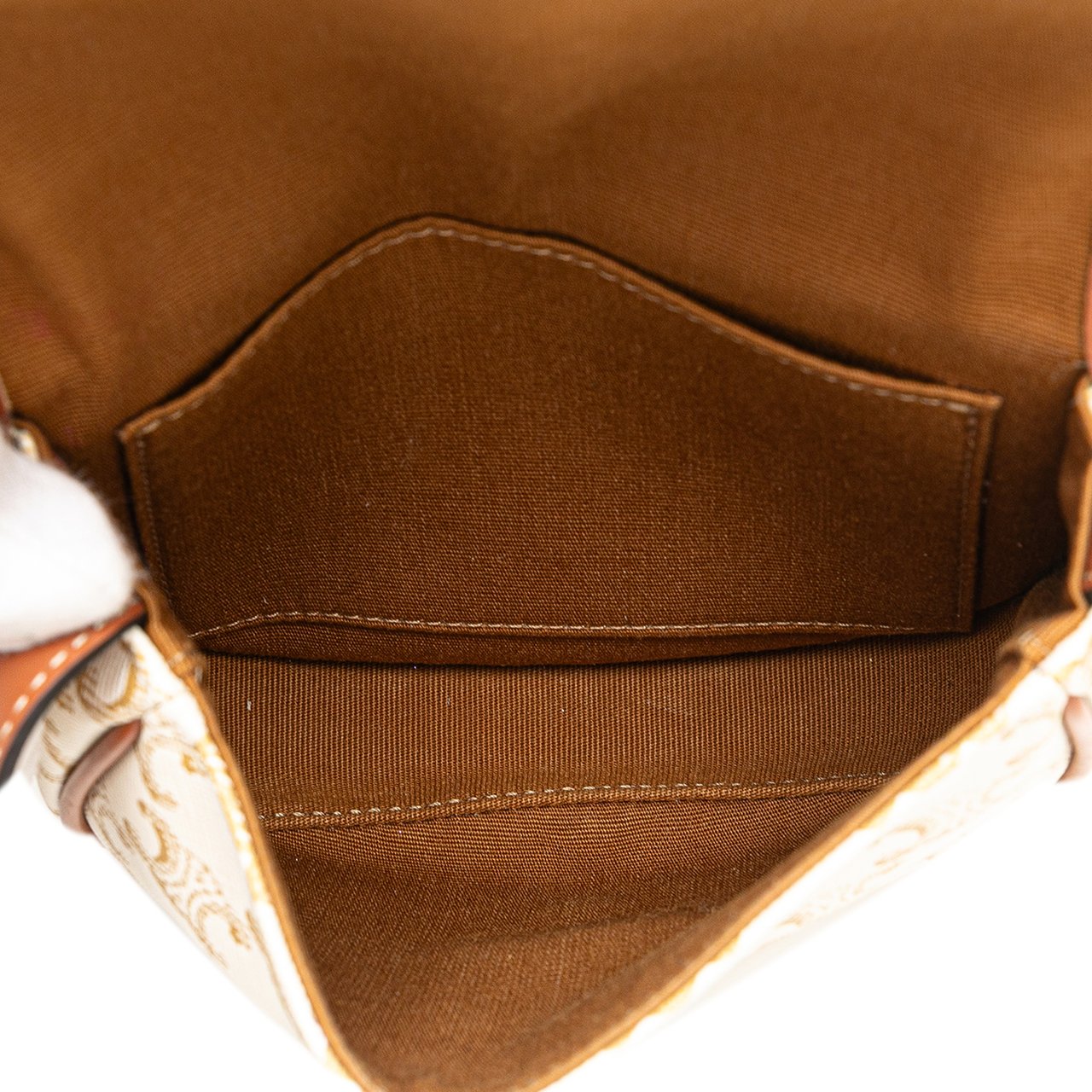 Celine Mini Triomphe Coated Canvas Besace Crossbody Wit