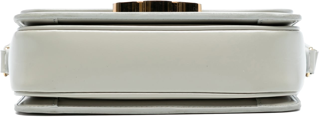 Celine Teen Shiny Calfskin Triomphe Crossbody Grijs