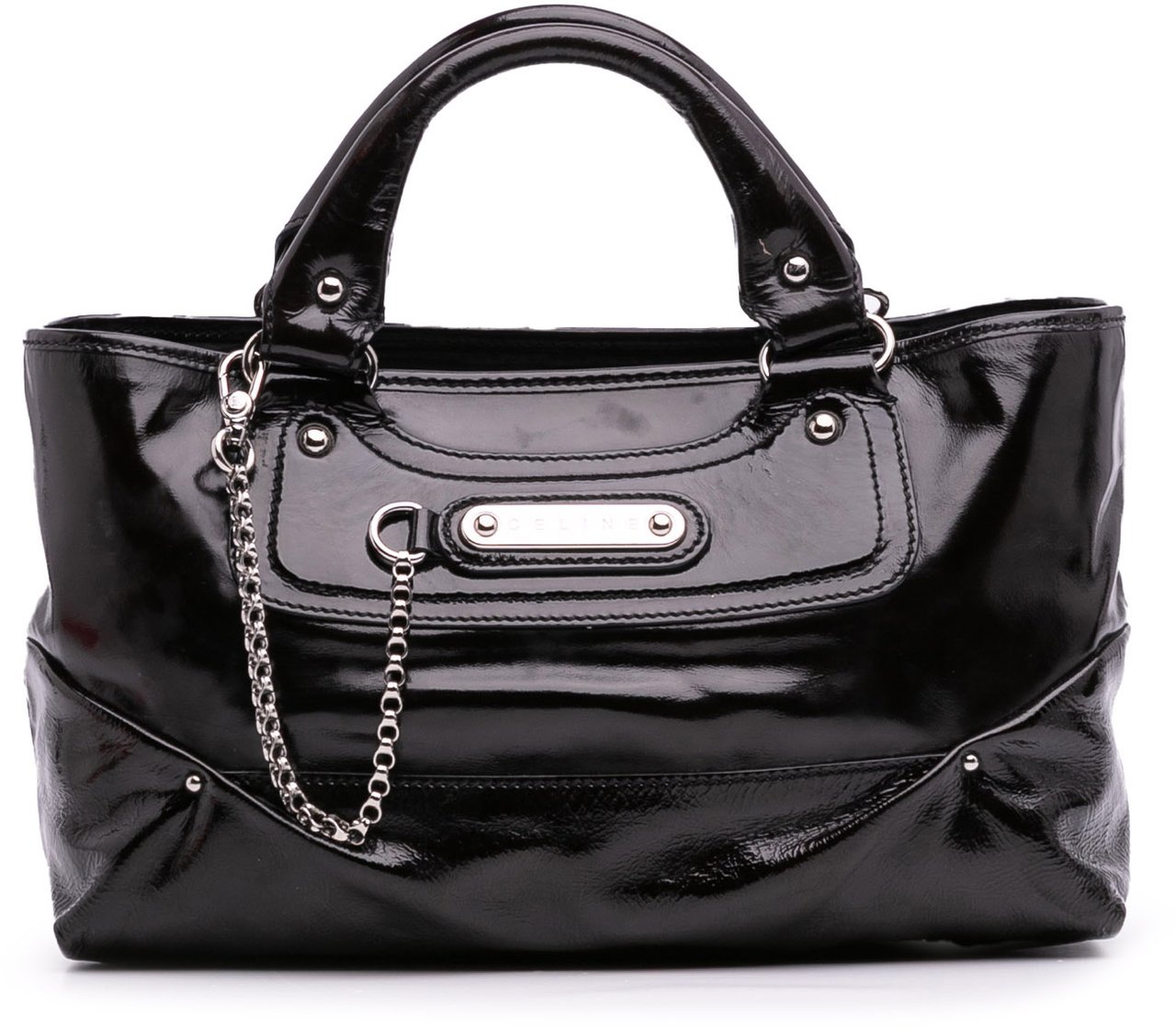 Celine Patent Boogie Handbag Zwart