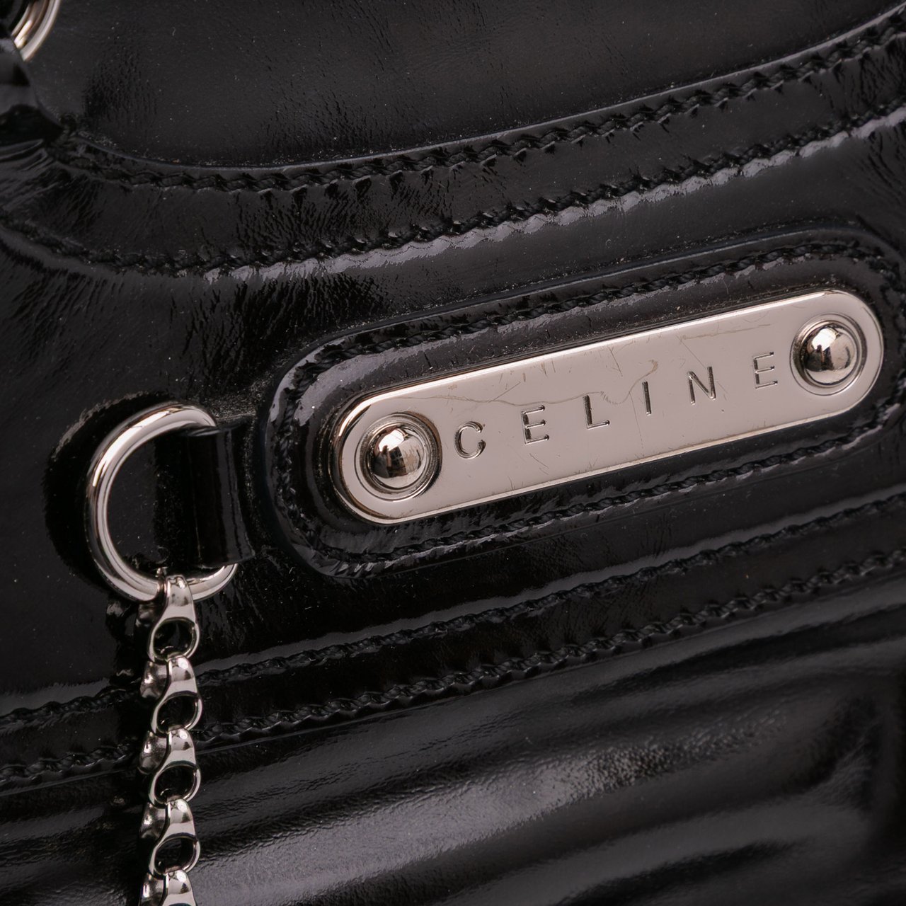 Celine Patent Boogie Handbag Zwart