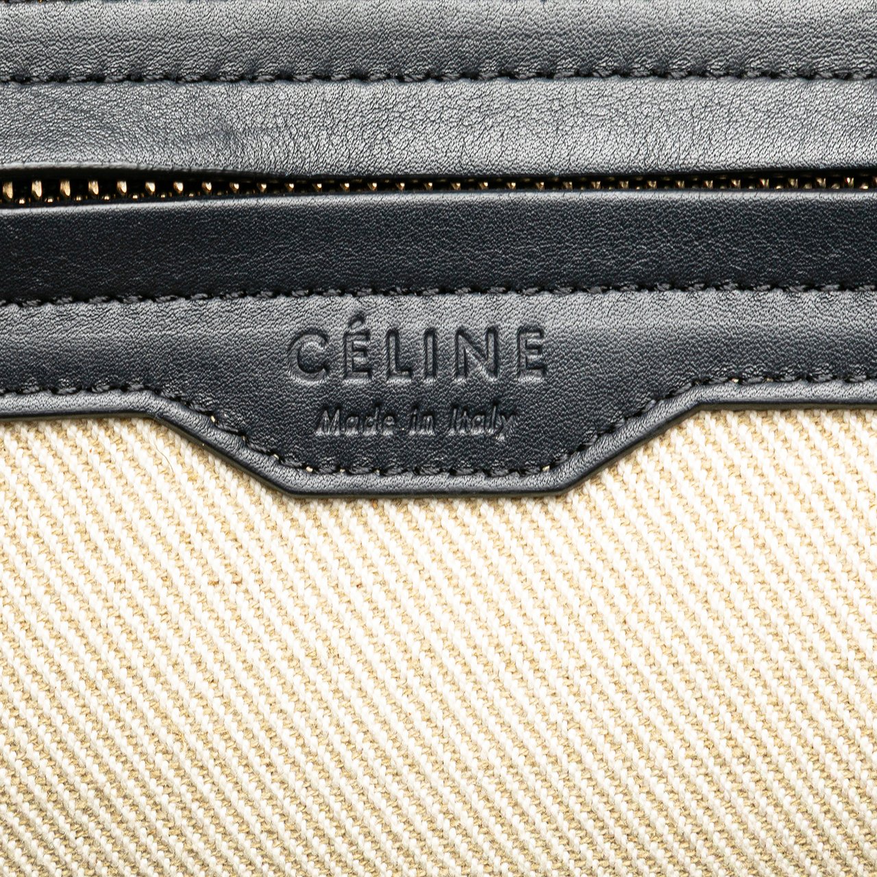 Celine Medium Striped Canvas Phantom Luggage Tote Bruin