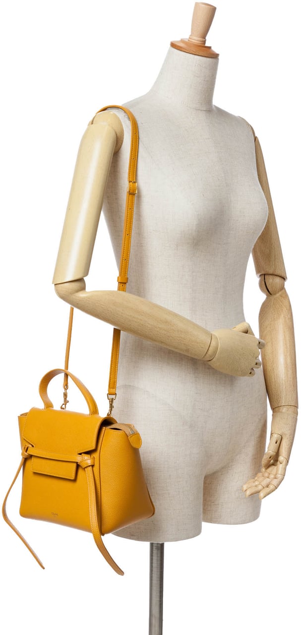 Celine Nano Grained Calfskin Belt Bag Geel