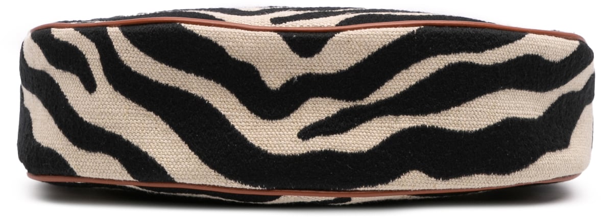 Celine Zebra Print Canvas Ava Shoulder Bag Bruin