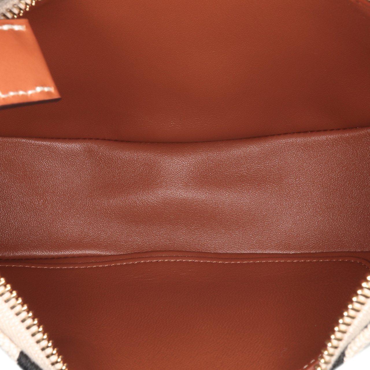 Celine Zebra Print Canvas Ava Shoulder Bag Bruin