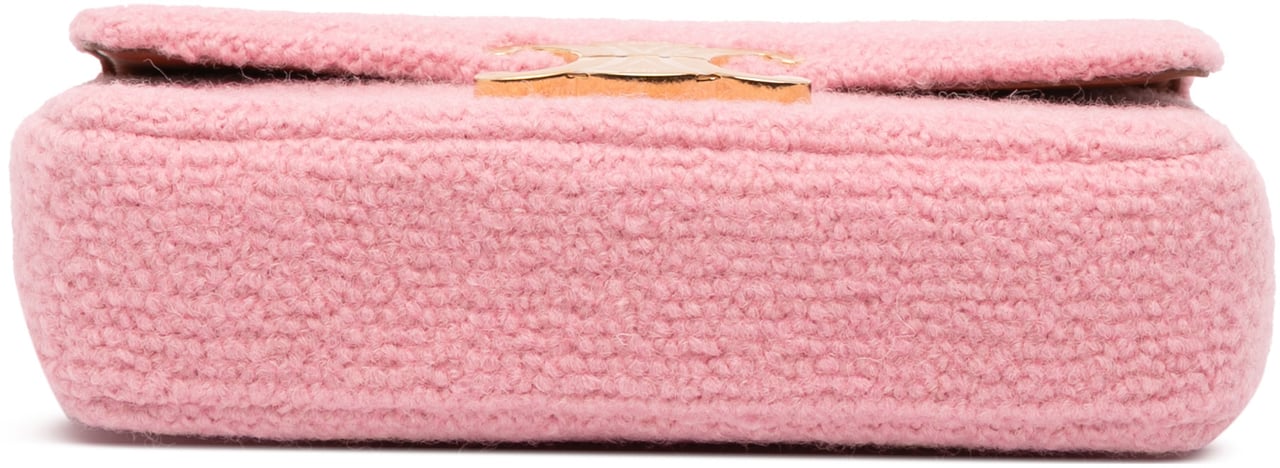 Celine Tweed Claude Chain Shoulder Bag Roze