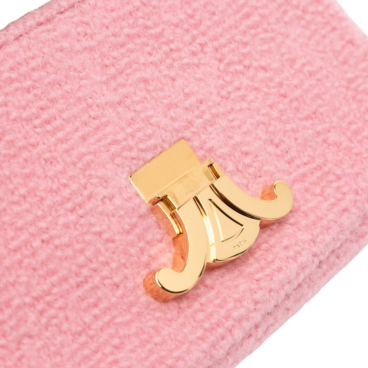 Celine Tweed Claude Chain Shoulder Bag Roze