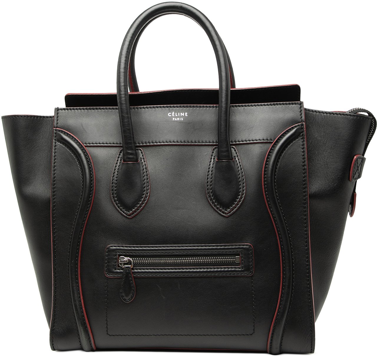 Celine Mini Bicolor Smooth Calfskin Luggage Tote Zwart