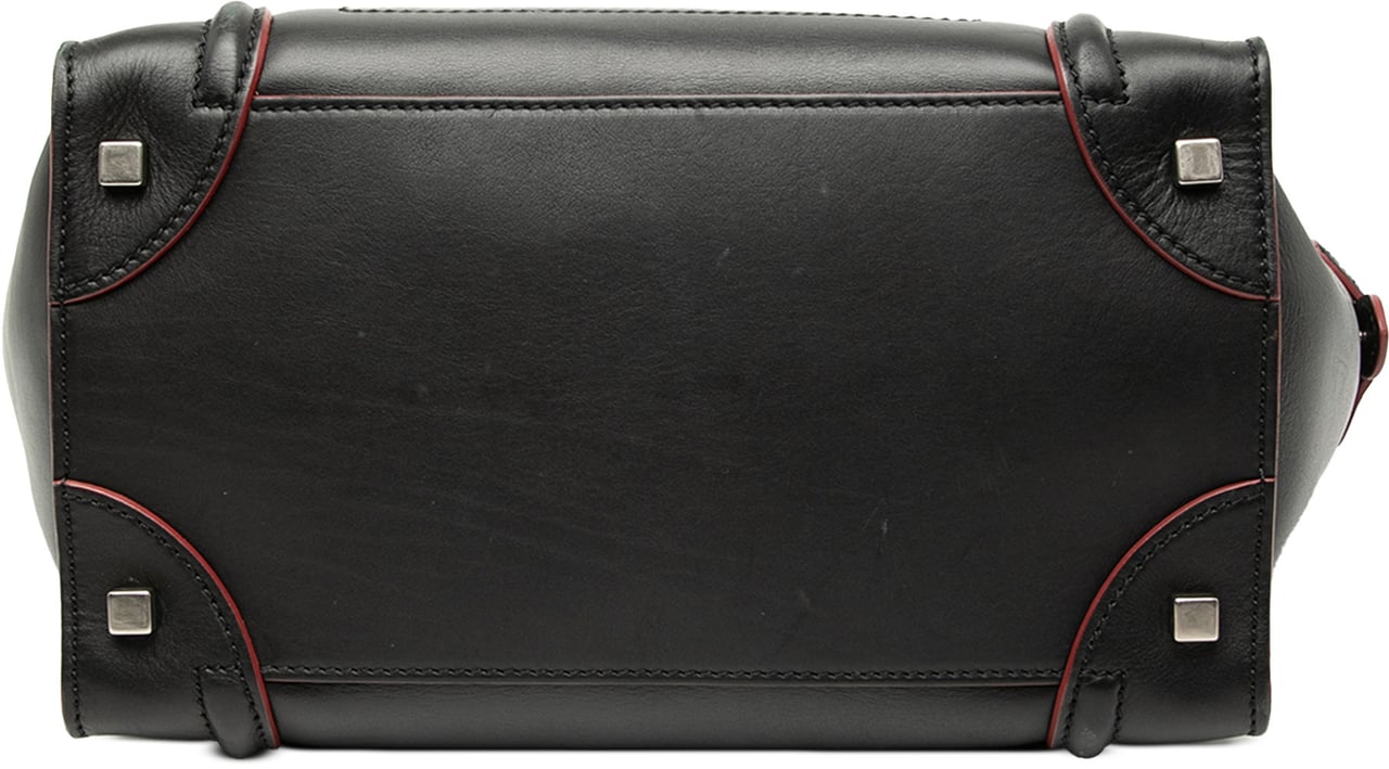 Celine Mini Bicolor Smooth Calfskin Luggage Tote Zwart