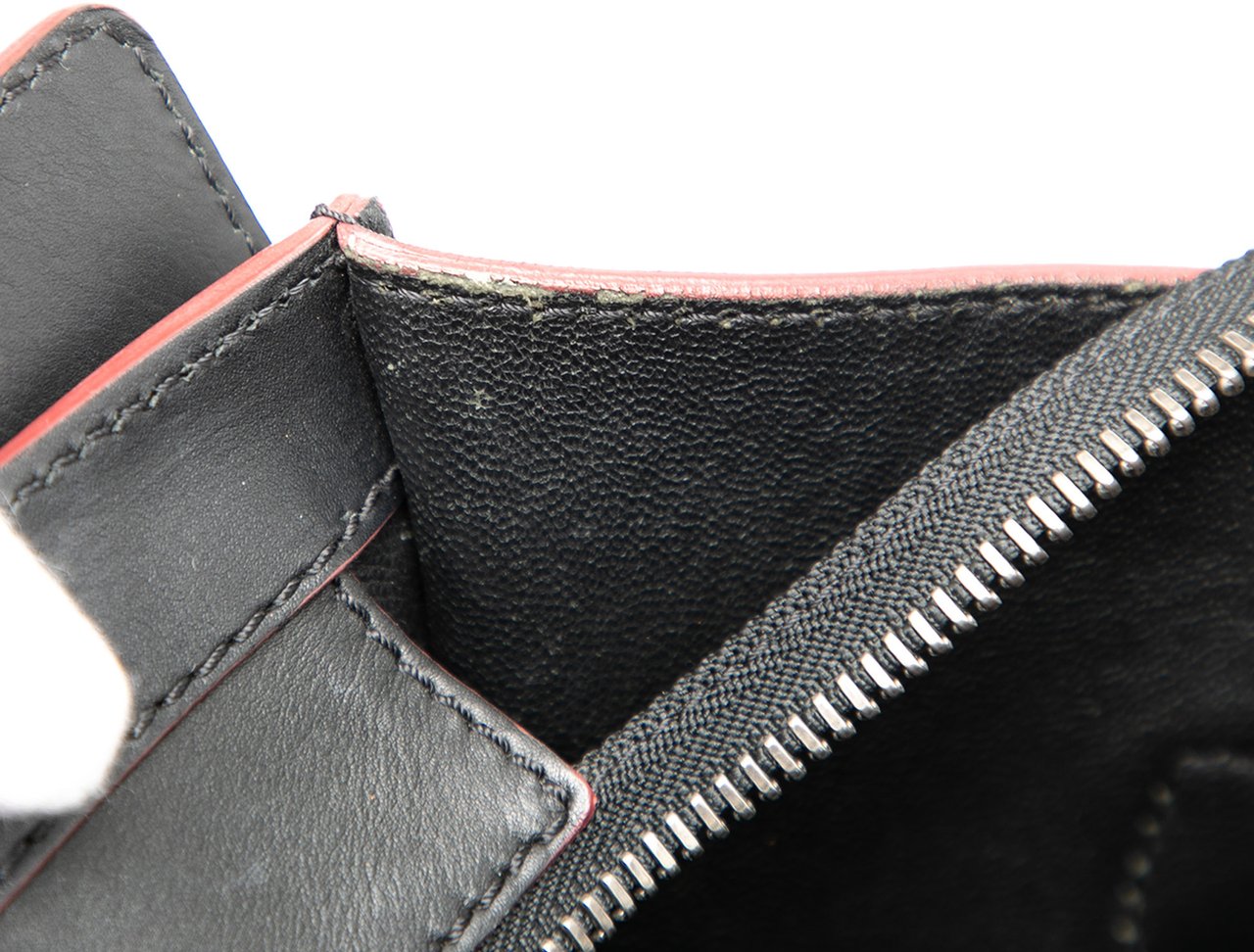 Celine Mini Bicolor Smooth Calfskin Luggage Tote Zwart