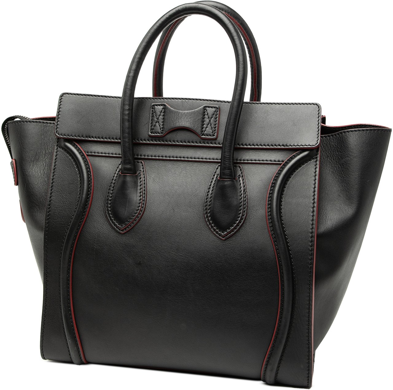 Celine Mini Bicolor Smooth Calfskin Luggage Tote Zwart