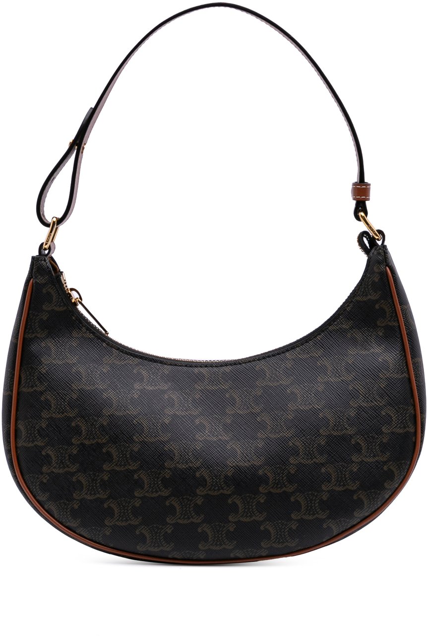 Celine Triomphe Coated Canvas Ava Shoulder Bag Bruin