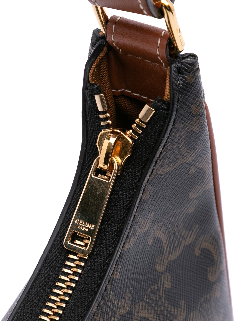 Celine Triomphe Coated Canvas Ava Shoulder Bag Bruin