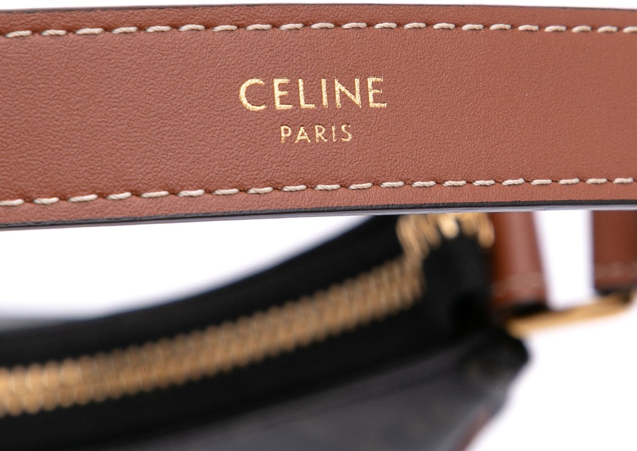 Celine Triomphe Coated Canvas Ava Shoulder Bag Bruin