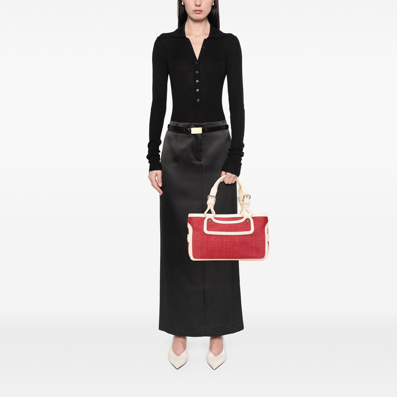 Celine Raffia Boogie Handbag Rood