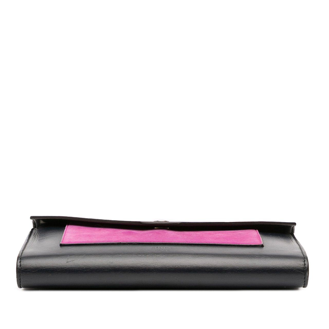 Celine Bicolor Leather Pocket Envelope Wallet On Chain Zwart