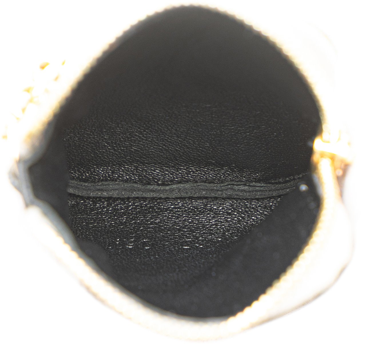 Celine Bicolor Leather Key Ring Coin Pouch Zilver