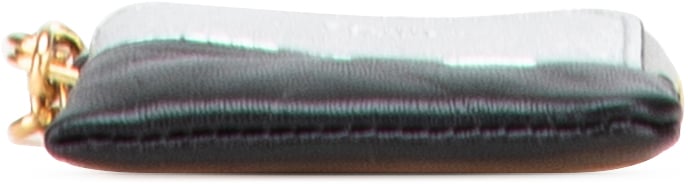 Celine Bicolor Leather Key Ring Coin Pouch Zilver