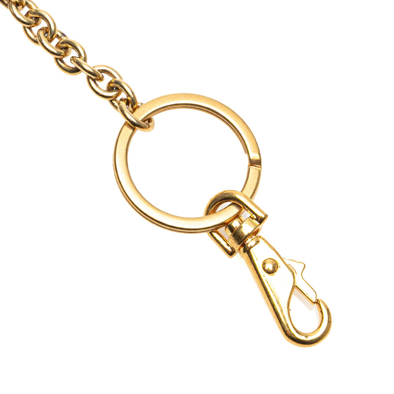 Celine Bicolor Leather Key Ring Coin Pouch Zilver