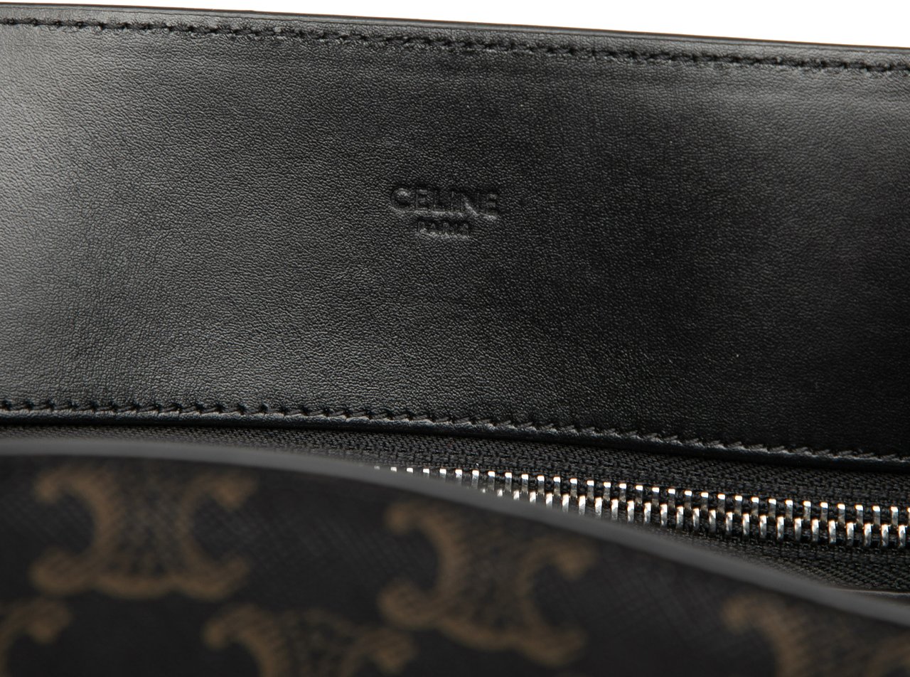 Celine Medium Triomphe Coated Canvas Cabas Horizontal Tote Bruin