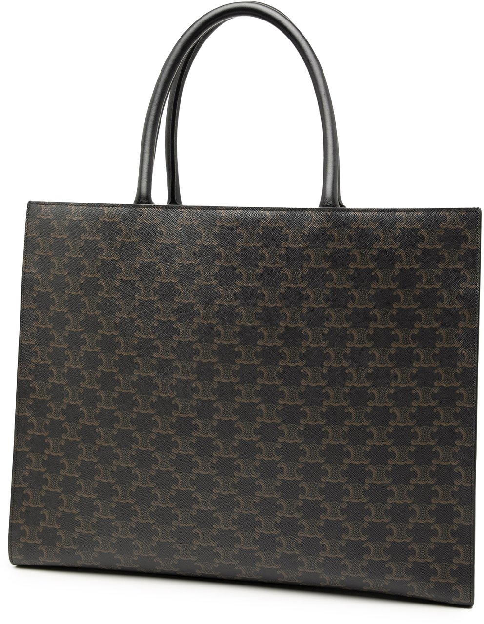 Celine Medium Triomphe Coated Canvas Cabas Horizontal Tote Bruin