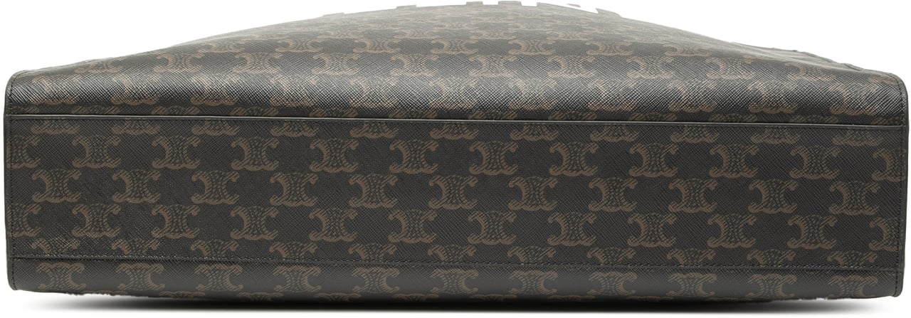 Celine Medium Triomphe Coated Canvas Cabas Horizontal Tote Bruin