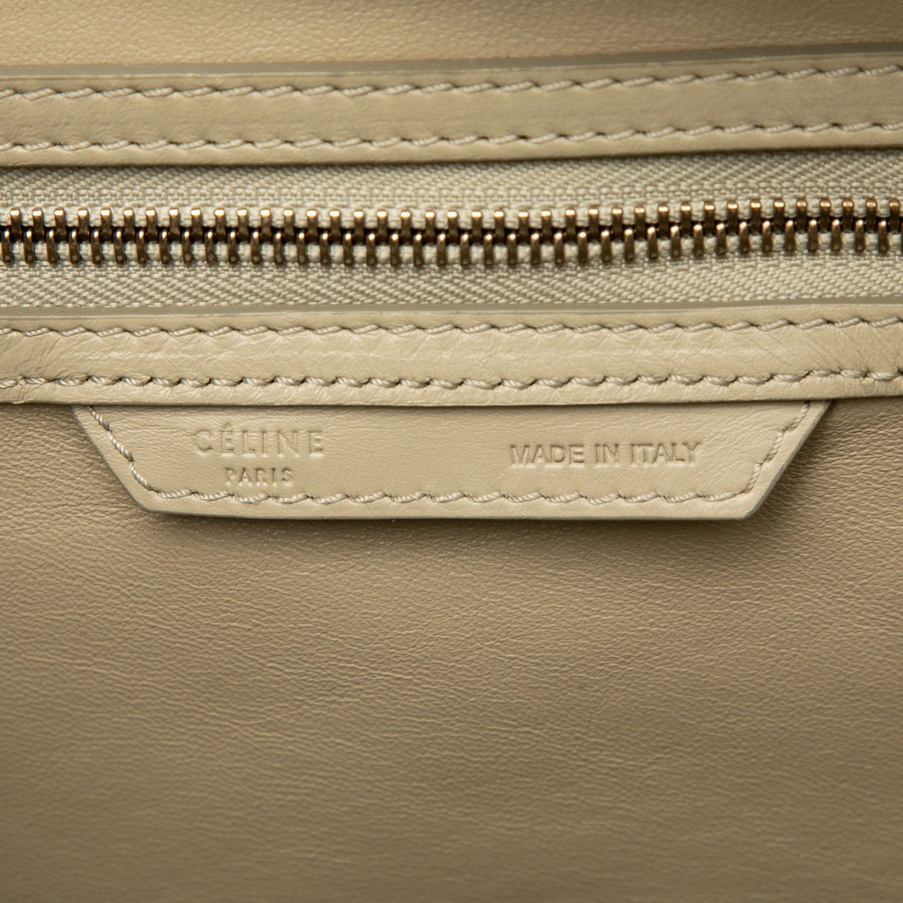 Celine Mini Leather Luggage Tote Bruin