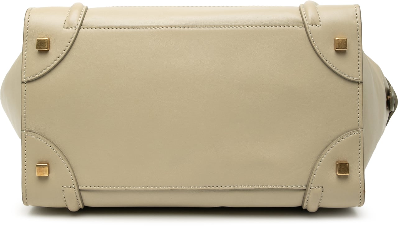 Celine Mini Leather Luggage Tote Bruin